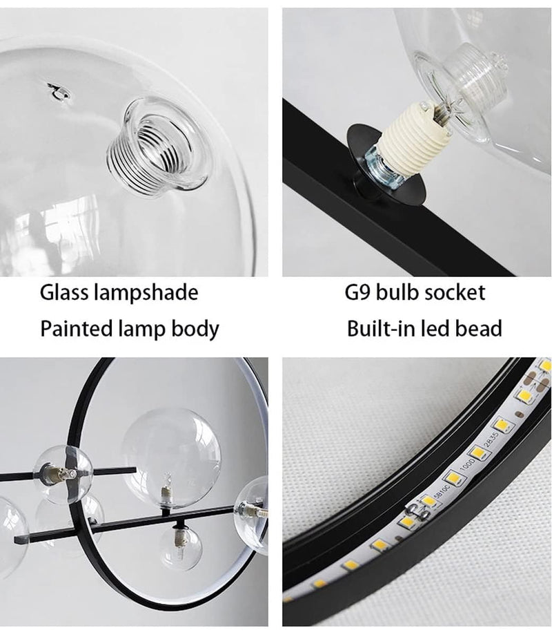 Glass Globe Sputnik Chandelier 7-Light LED Pendant Light CL-GM7