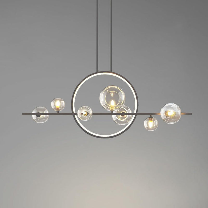 Glass Globe Sputnik Chandelier 7-Light LED Pendant Light CL-GM7