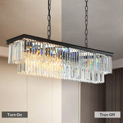 Luxury Crystal Strip Chandelier Gold Ceiling Light Lamp LED CL-CSCB