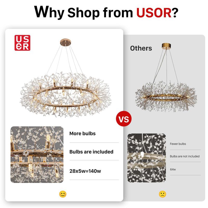 Firework Crystal Chandelier 20Light 80cm Modern Gold Chandelier CL-FWR