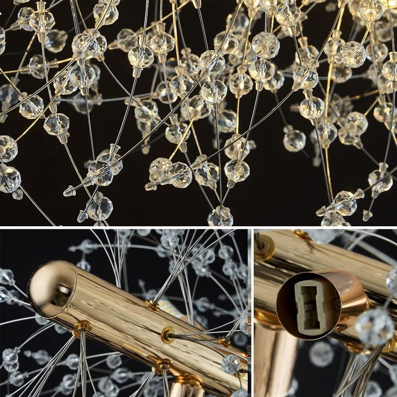 Modern Firework Chandelier 12 Lights 3 Colors Dandelion Pendant CL-FWS