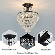 4 Lights Crystal Chandelier 40x50cm 3 Colors Cake Ceiling Lamp CL-CAKE