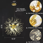 Crystal Firework Chandelier Flush Mount Dandelion Pendant Light CL-FWC