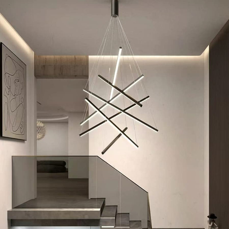 LED 7Bars Modern Chandelier Dimmable Adjustable Pendant Light CL-7BAR