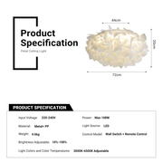 72cm Cream Cloud Petal LED Ceiling Light Modern Minimalist Chandelier CL-CFL72