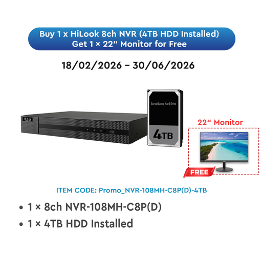 Hilook 8CH NVR WITH HDD AND MONITOR