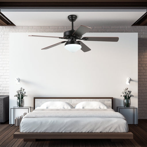 Black Ceiling Fan with Light 52'' Modern fan with Remote CF-5209