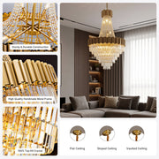 Luxury Crystal Spinning Top Chandelier Modern High Ceiling Light CL-CSTC