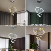 Malara 4-Ring Dimmable Crystal Chandelier – Silver Finish - image 7
