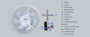 Flush Mount Ceiling Fan 50cm Crystal Light APP Remote White CF-FMW