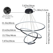 Lucina 4-Ring LED Pendant Light 3CCT – Black - image 7
