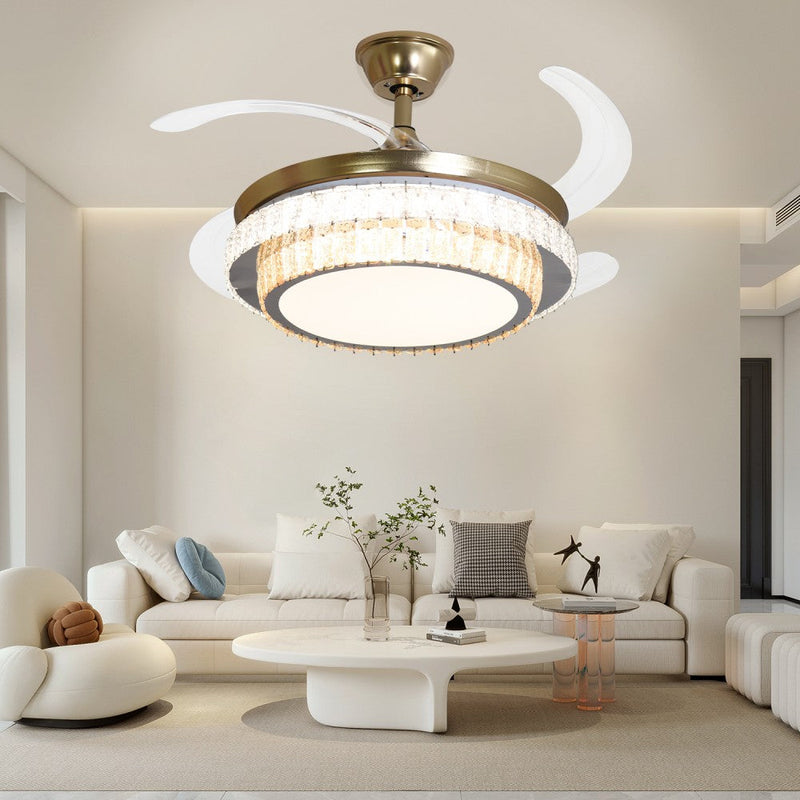 Windora Aurea 42" Gold Dual-Tone Crystal DC Ceiling Fan w/ 3CCT LED Remote Control - image 6