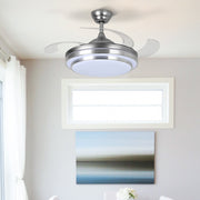 Silver Ceiling Fan with Light 42'' Fan with Remote Control CF-4201