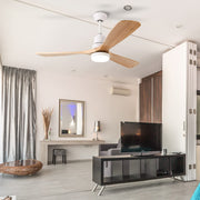 52'' Ceiling Fan with Light White&Brown with Remote Control CF-5204