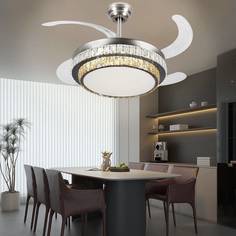 Windora Eloria 42" Dual-Tone Crystal DC Ceiling Fan w/ 3CCT LED Remote Control - image 7