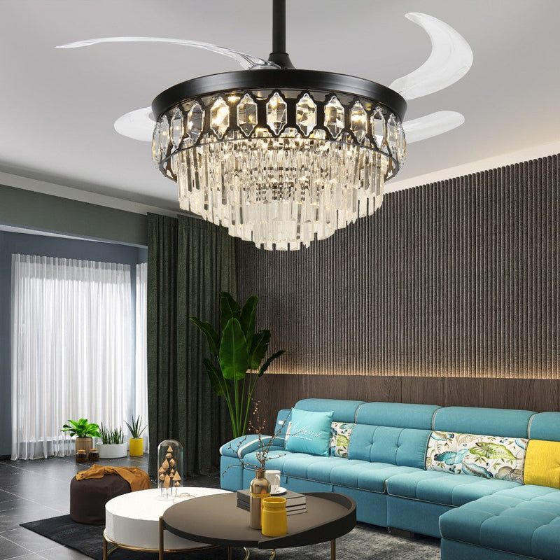 Windora Elowen 42" Black Crystal Chandelier DC Ceiling Fan w/ 3CCT LED Remote - image 6