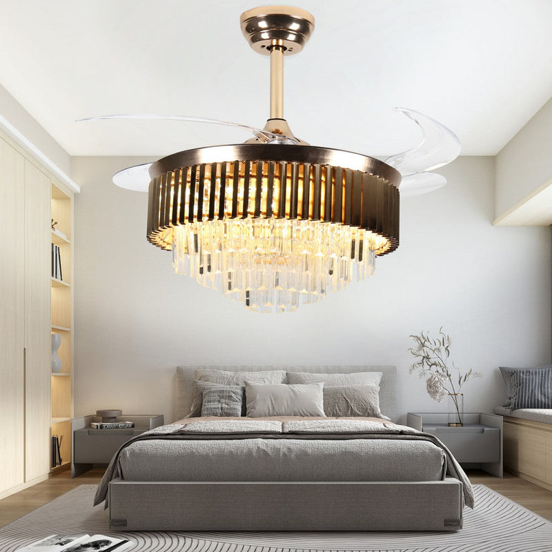 Windora Leontis 42" Gold Crystal Chandelier DC Ceiling Fan w/ 3CCT LED Remote Control - image 7