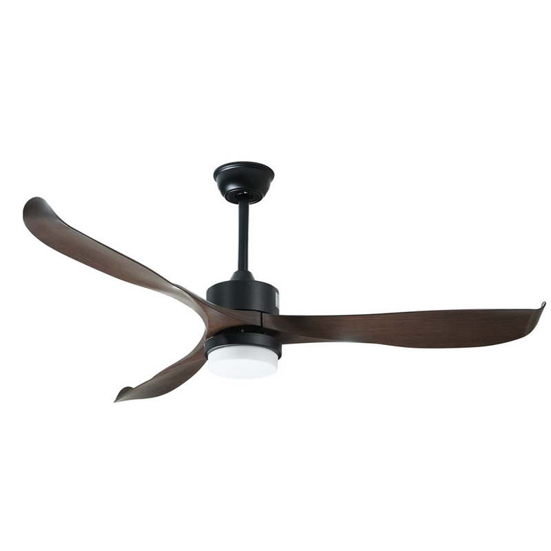 56" Ceiling Fan with Light Designer Black&Brown ABS Blades CF-5601