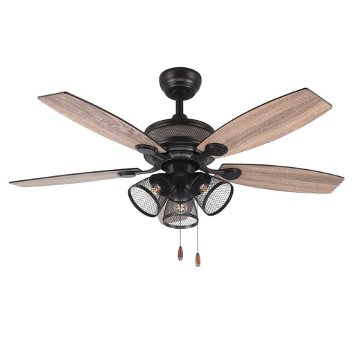 Windora Riven 48" Industrial Cage Light AC Ceiling Fan with E27 Light