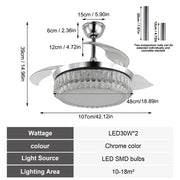 Windora Celestia 42" Crystal Chandelier DC Ceiling Fan w/ 3CCT Dimmable LED - image 15