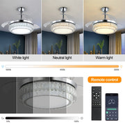 Windora Celestia 42" Crystal Chandelier DC Ceiling Fan w/ 3CCT Dimmable LED - image 8