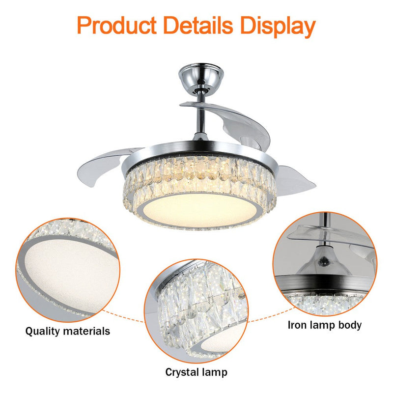 Windora Celestia 42" Crystal Chandelier DC Ceiling Fan w/ 3CCT Dimmable LED - image 6