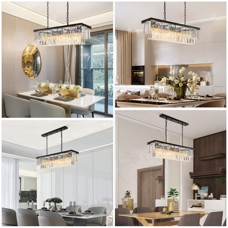 Luxury Crystal Strip Chandelier Gold Ceiling Light Lamp LED CL-CSCB