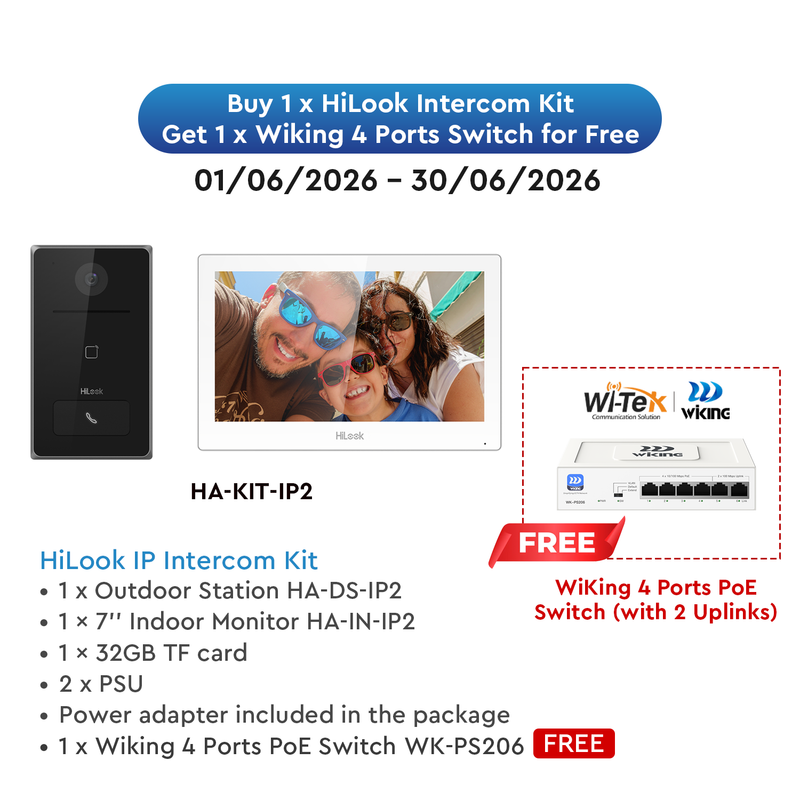 HILOOK IP INTERCOM KIT WITH FREE POE SWITCH