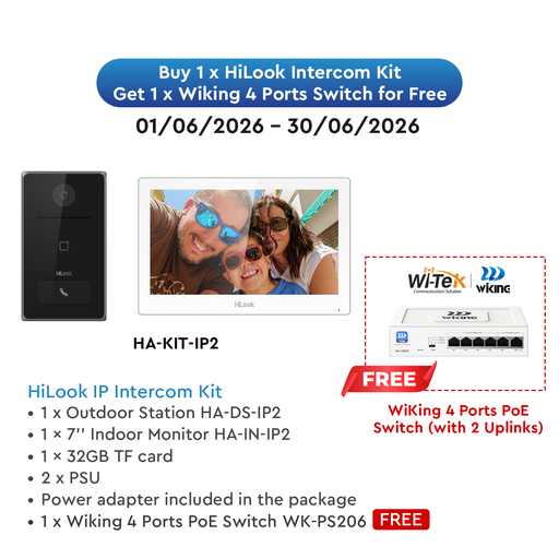 HILOOK IP INTERCOM KIT WITH FREE POE SWITCH