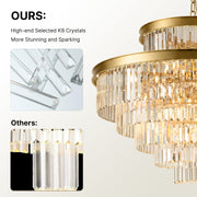 18 Light 2 Tier Cake Crystal Chandelier K9 Black 3 Colors CL-TCCB
