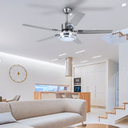 Silver Ceiling Fan with Light 52'' Modern fan with Remote CF-5208