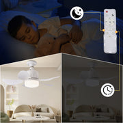 Quiet Socket Fan with Light 17" Ceiling 3-Color Dimmable LED CF-SFL5