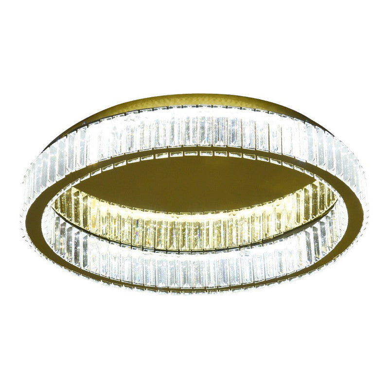 Olympia 62W Tri-Colour Dimmable Crystal Ring Chandelier – 59cm