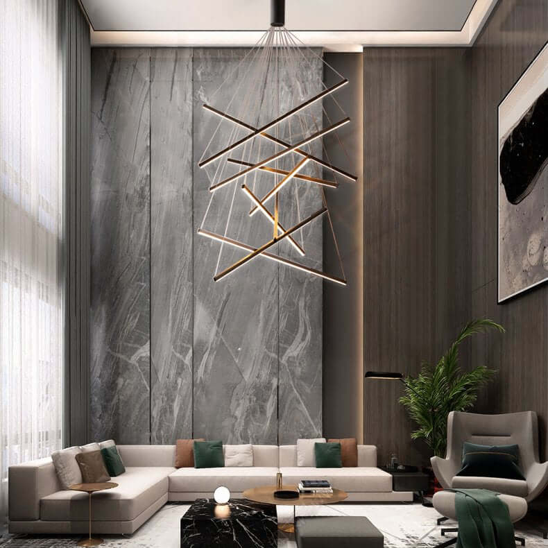LED 9Bars Modern Chandelier Dimmable Adjustable Pendant Light CL-9BAR