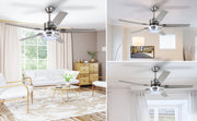 Silver Ceiling Fan with Light 52'' Modern fan with Remote CF-5208