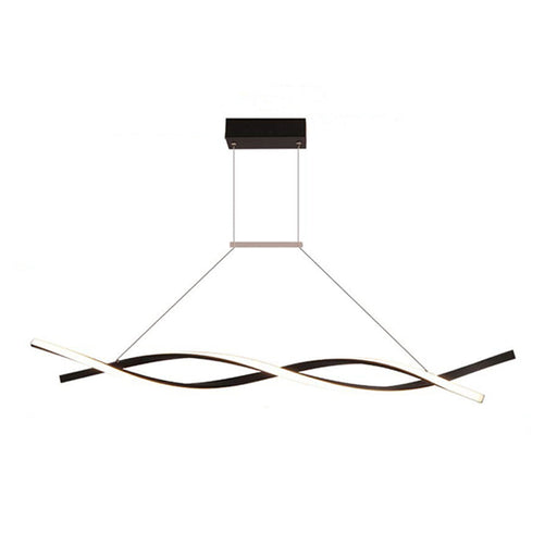 Linear Acrylic Chandeliers LED Modern Wave Black Island Light CL-DW