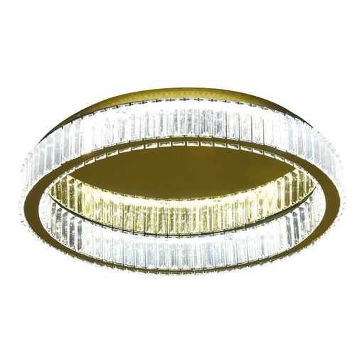 Olympia 62W Tri-Colour Dimmable Crystal Ring Chandelier – 59cm