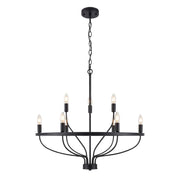 9 Lights Candle Chandelier Black Farmhouse & Industrial Pendant CL-9HCCB