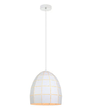 ARMIS: Retro Tiled Ellipse Shape Pendant Lights - Matt White - CLA Lighting