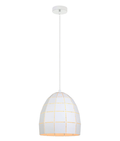 ARMIS: Retro Tiled Ellipse Shape Pendant Lights - Matt White - CLA Lighting