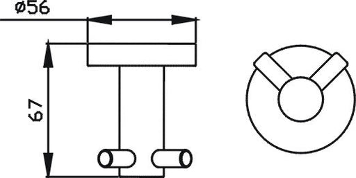 Ideal Double Robe Hook (Black)