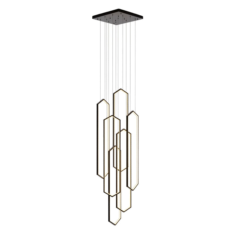 Large 6-Ring LED Chandelier Modern Dimmable Ceiling Light Foyer With Remote CL-HSL/CL-OSL