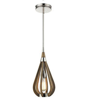 CLA Lighting BONITO: Single Lamp Taupe Wood Small TEAR DROP Ø180mm Pendant Lights - Taupe