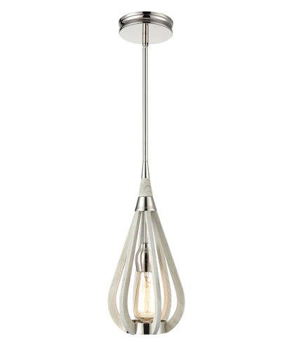 CLA Lighting BONITO: Single Lamp Taupe Wood Small TEAR DROP Ø180mm Pendant Lights - Winter Moss