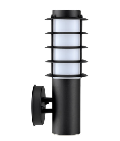 BORDA: Exterior E27 Surface Mounted Louvred Wall Light IP44 - Matte Black - CLA Lighting