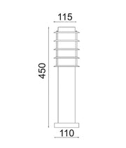 CLA Lighting BORDA 450mm bollard dimensions diagram