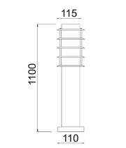 CLA Lighting BORDA 1100mm bollard dimensions diagram