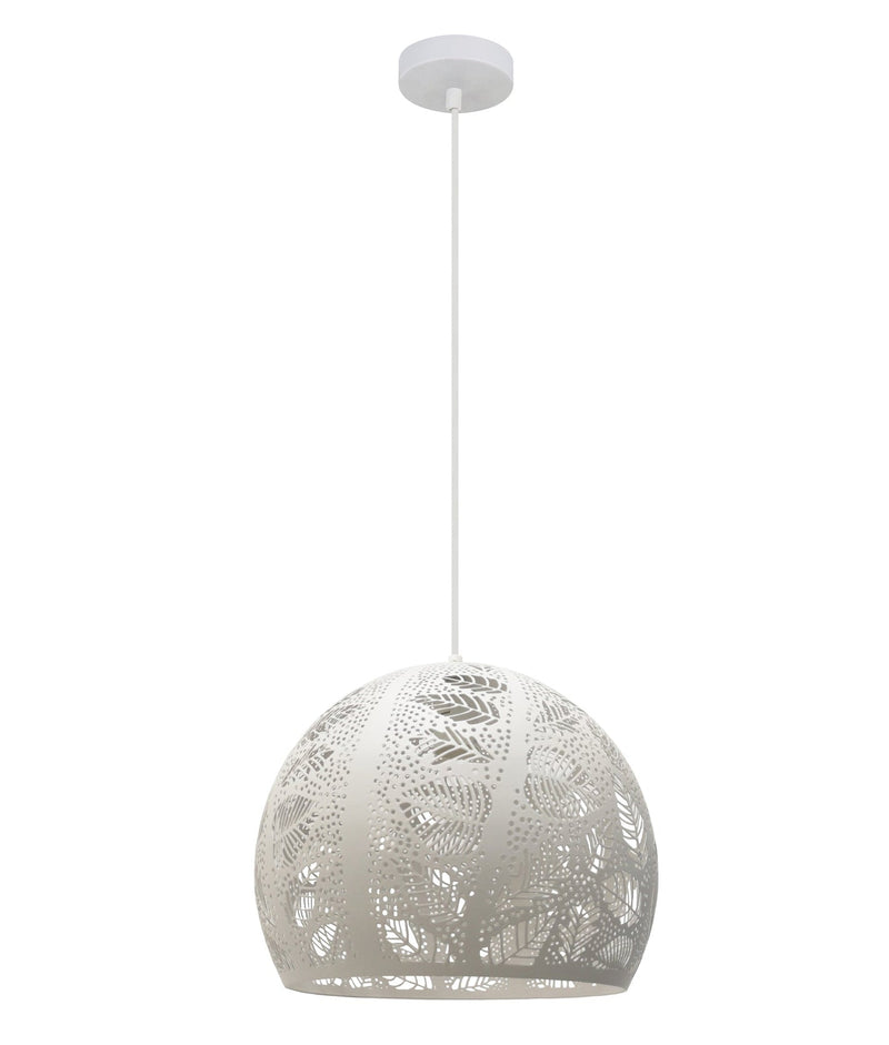 BOTANICA: Bohemian Embossed Dome Shape Pendant Lights - White - CLA Lighting