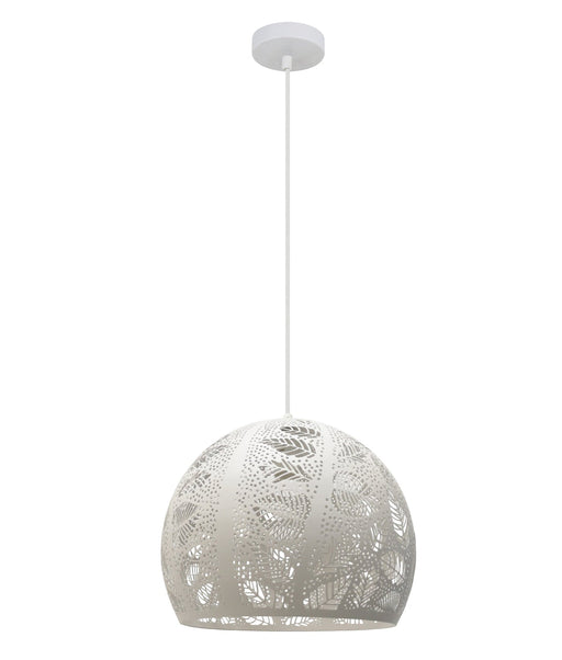 BOTANICA: Bohemian Embossed Dome Shape Pendant Lights - White - CLA Lighting
