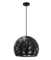 BOTANICA: Bohemian Embossed Dome Shape Pendant Lights - Black - CLA Lighting